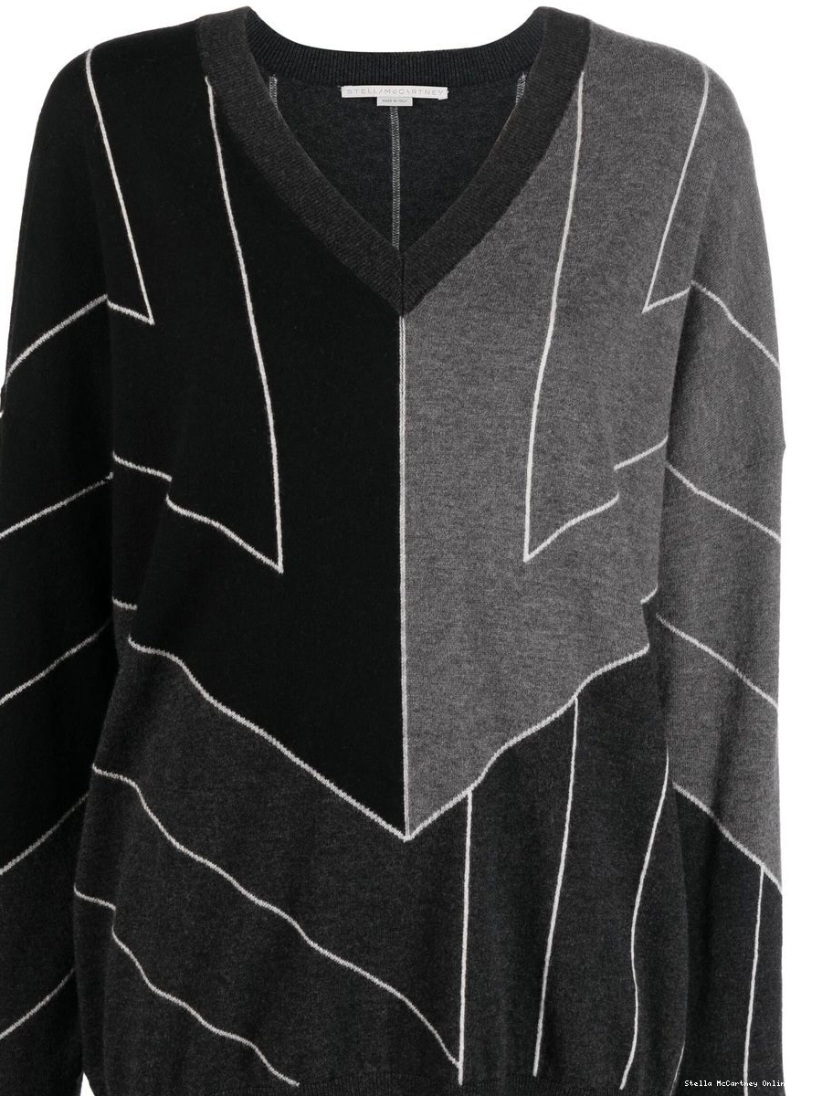 Cheap McCartney Stella V-neck stripe-print jumper Women 0707